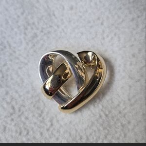 Elegant Silver and Gold Heart Pendant